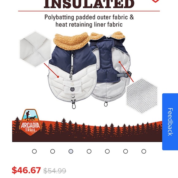 🐾NEW🐾 Arcadia Trail ultra adjustable insulated dog coat size XL - Picture 11 of 14